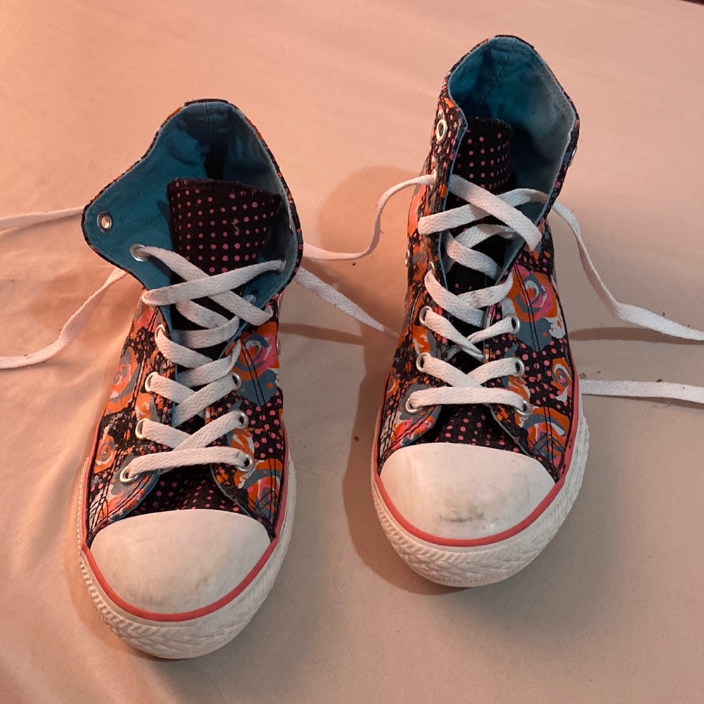 Converse All-Star Blue and Pink Floral Sneaker